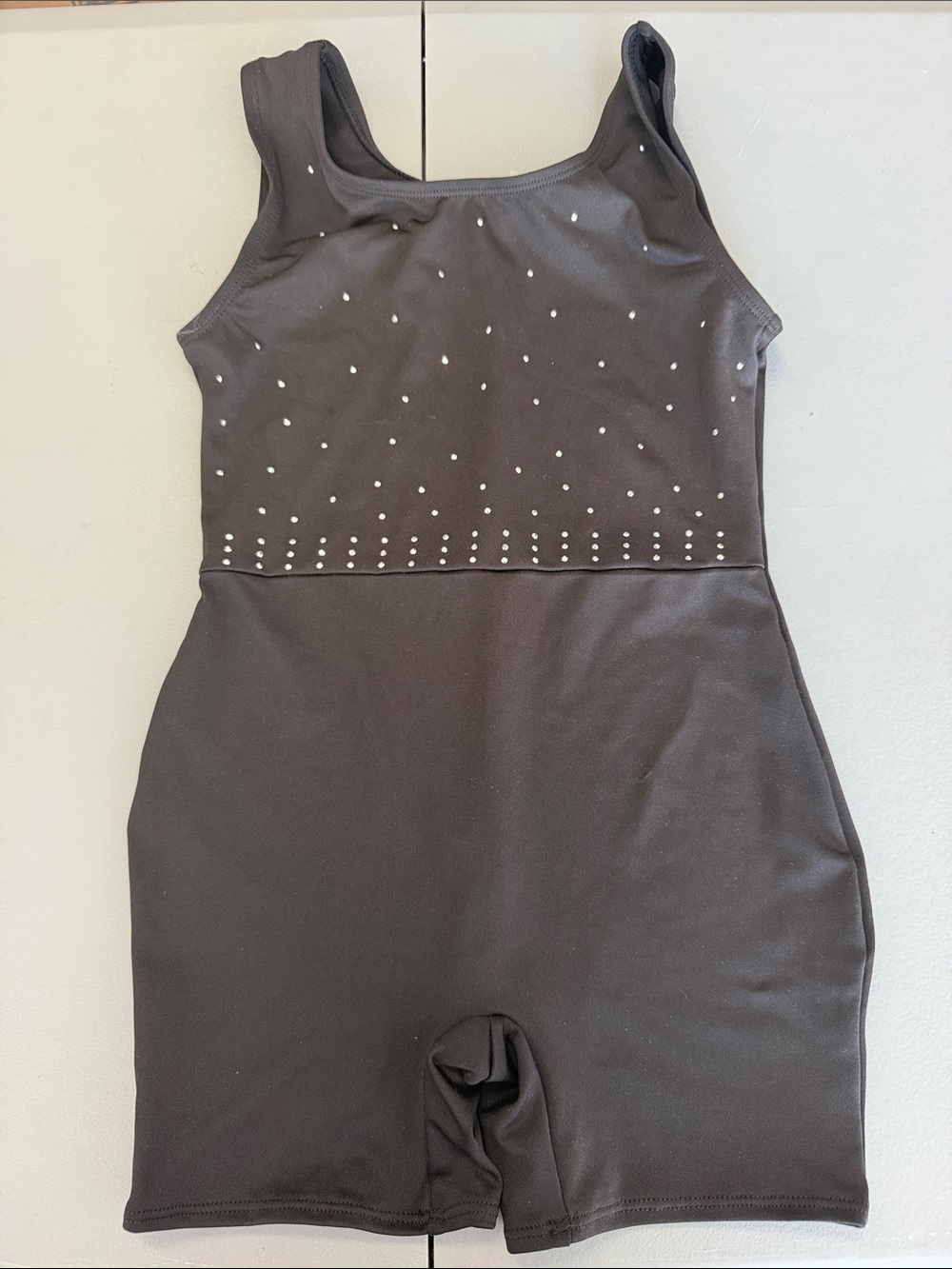 Danskin Black Girls Dance Unitard with Silver Stud Accents